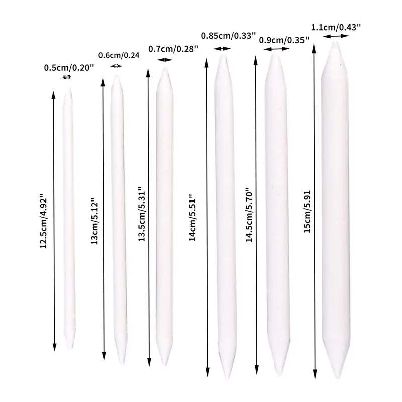 

6pcs/set Blending Smudge Stump Stick Tortillon Sketch Art White Drawing Charcoal Sketcking Tool Rice Paper Pen Supplies New