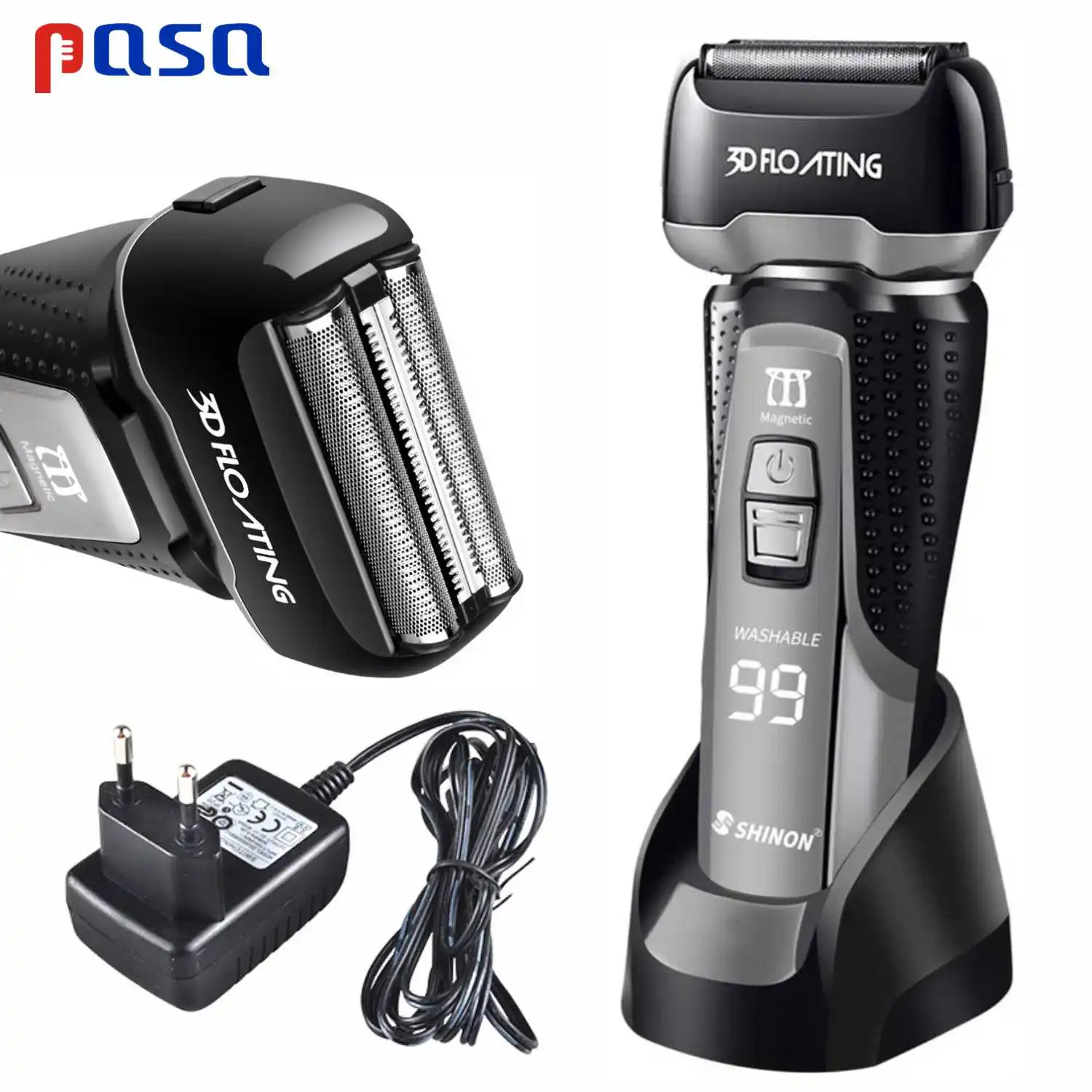 3D Floating Men Electric Shaver Quick Charge Washable Razor LED Display Lamp Beard Rechargeable Professional Wet &amp Dry | Красота и