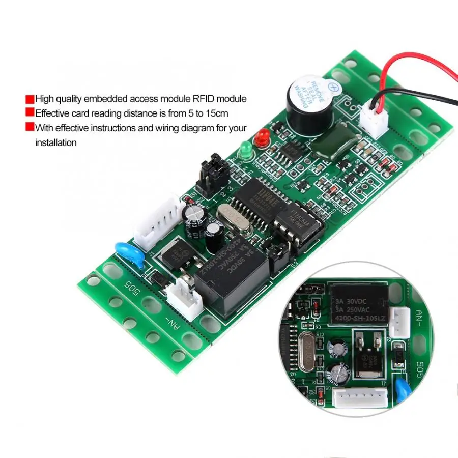 Модуль считывания RFID DC 9-12 в 125 кГц Встроенная плата управления для контроллера