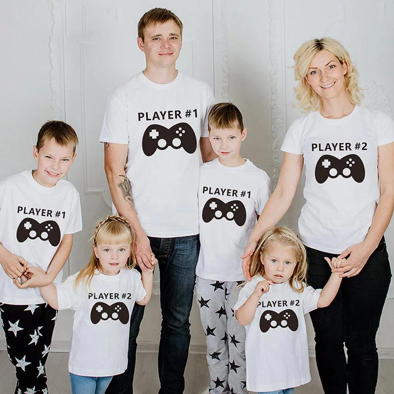 Одинаковые наряды для семьи футболка с буквенным принтом отца матери дочки сына