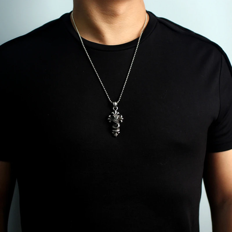 

Cobra Cross Pendant 925 Sterling Silver Thai Silver Handmade Gothic Punk Retro Men's Pendant