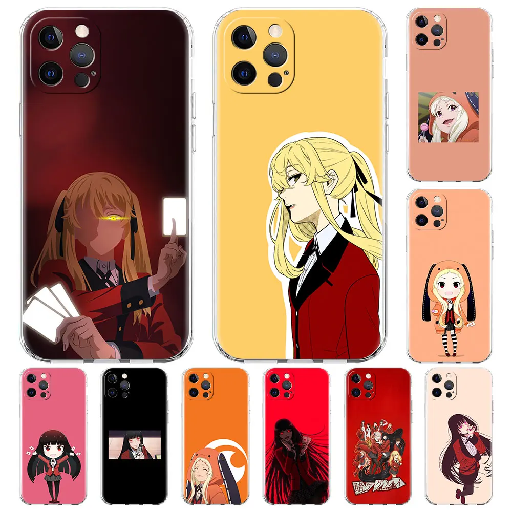 

Japan Anime Kakegurui Jabami Yumeko Transparent Phone Case For iPhone 11 12 13 Pro Max 8 7 Plus X XS XR6 6S SE 5 5S Soft Cover