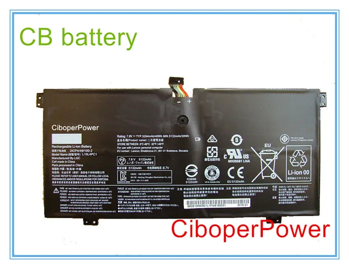 Оригинальный качественный Аккумулятор для 7 6 V 40Wh 5264mAh L15L4PC1 L15M4PC1 ноутбука серии