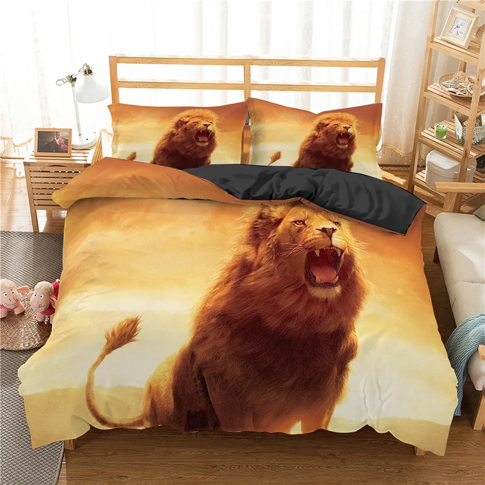 

2021 3D Wolf Bedding Sets Twin Full Queen King Bed Linen Set Animal Lion Comforter Bedding Sets Quilt / Duvet Cover Set