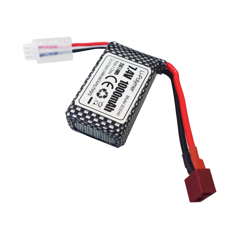 2S 7.4V 1000mah T Lipo Battery w 3in1 Charger Line for 18858 18859 HM163 HM164 16889 16890 2845 2846 Q901 Q902 Q903 RC Car Model - купить по