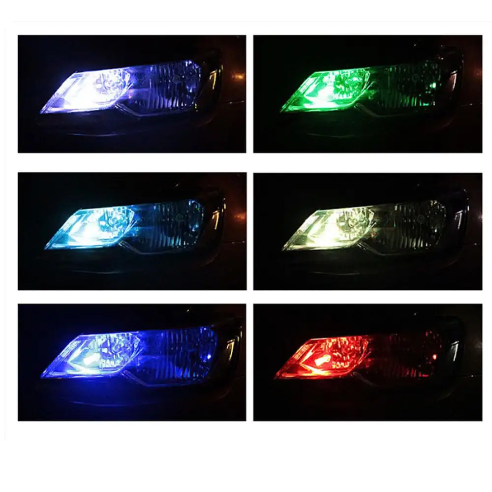 2 шт. светодиодный T10 W5W RGB габаритный свет красочный многомодовый Автомобильный