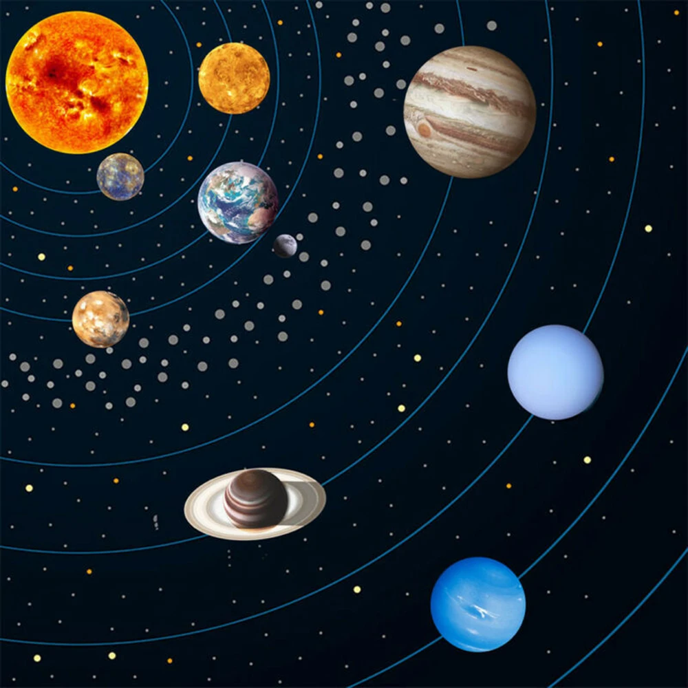 

Mural Wall Stickers Home PVC Planet Mouldproof Glow In The Dark 10 Planet