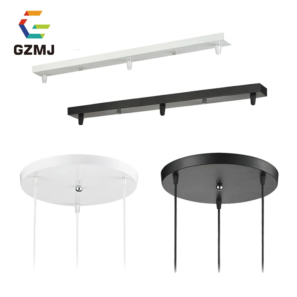 GZMJ-Placa de techo montada en techo, accesorio de Base de 3 lámparas, barra larga y redonda, toldo personalizado para luces colgantes