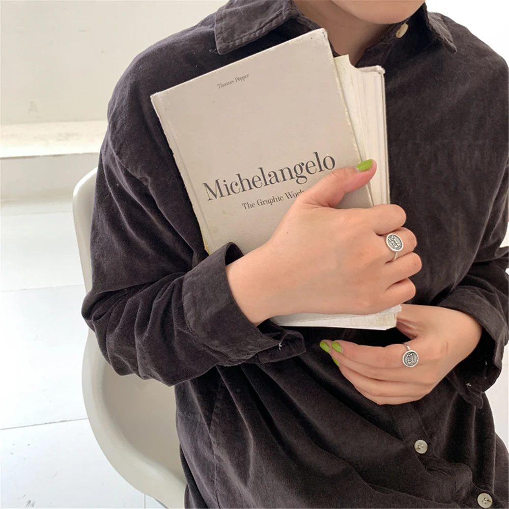 Оптовые винтажные Регулируемые кольца средней длины с буквами в стиле ретро для