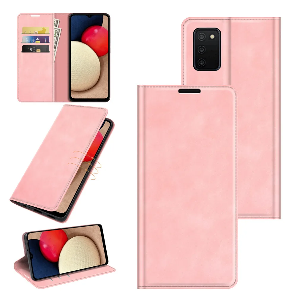

PU Leather Case For Samsung Galaxy A03S Magnetic Flip Wallet Card Slots Adjust Phone Stand Protective Cover For Galaxy A03S