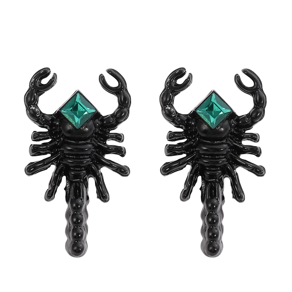 Винтажные 3D серьги гвоздики в виде скорпиона унисекс стиле панк готические