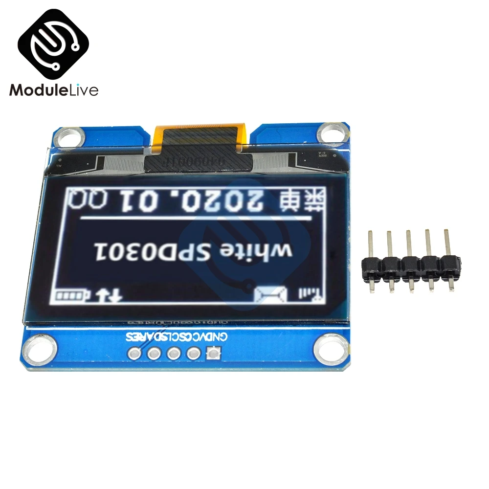 Модуль дисплея OLED 128x64 IPS 1 54 дюйма 5 контактов SPI SPD0301 Драйвер IC плата адаптера белая