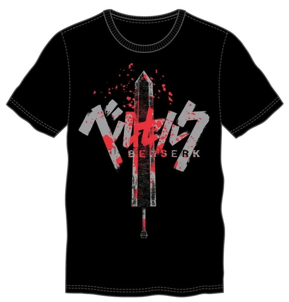 Подлинная аниме футболка Legit Berserk с кровавыми кишками рассекающий дракона меч