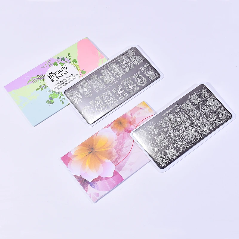 Красивые штамповочные пластины для ногтей Bigbang 2 шт. набор милая Панда Сова Кот