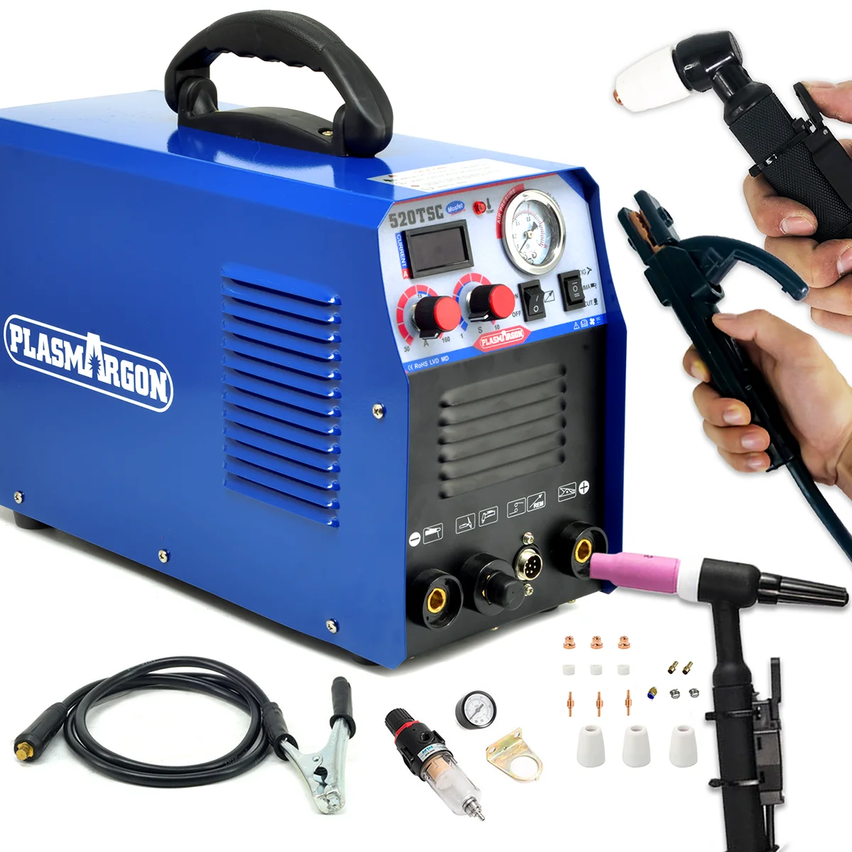 Сварочный аппарат plassimon 3 в 1 воздушно-плазменный резак 520TSC DC Inveter 40A CUT MMA TIG 160A
