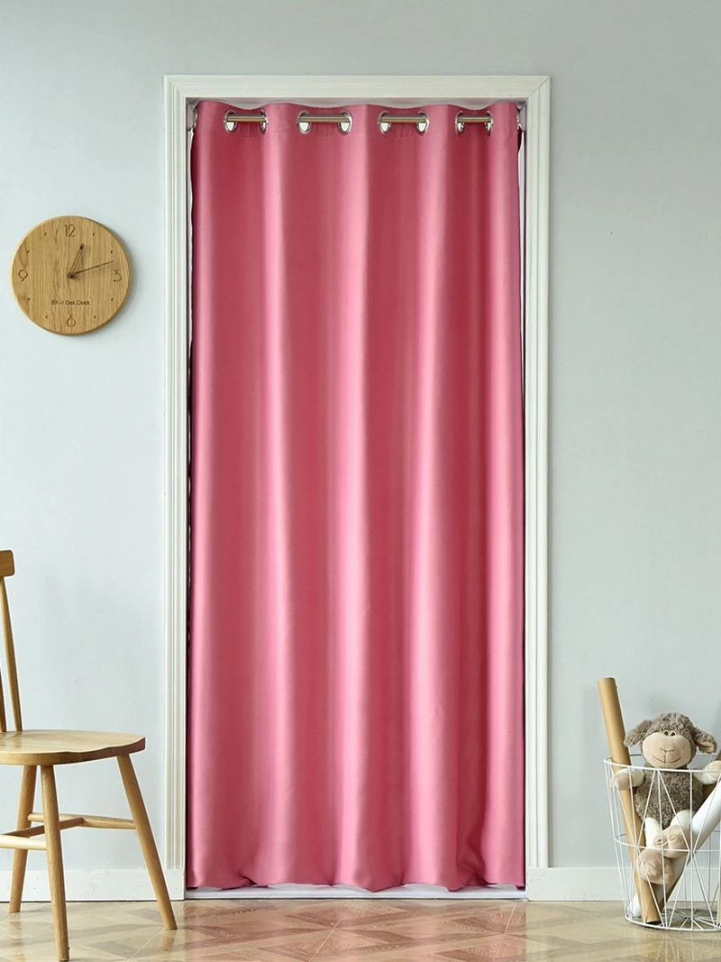 1 шт. втулка Топ сплошной цвет затемненные двери занавески для гостиной разделенный дверной проем занавески тепловые современные занавески WP0923