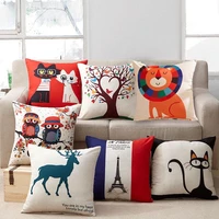 cartoon animal pillowcase pillows cases for sofa home car cushion cover pillow covers decor cartoon linen pillowcase 45x45cm
