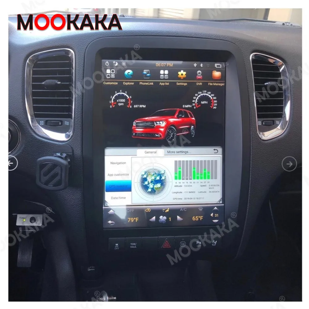 Для Dodge Durango 2012 -2019 Tesla style Android 9.0 автомобильный радиоприемник с навигацией GPS