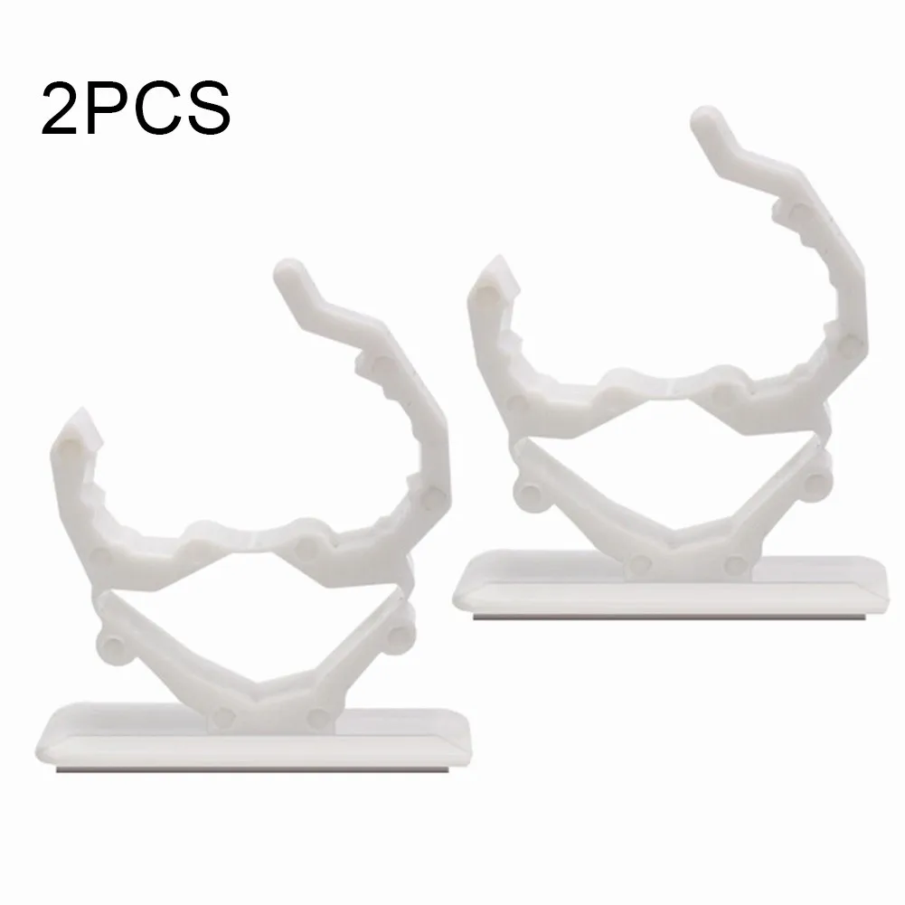 

2pcs Fishing Rod Rack Buckle White Clip Lock Storage Rack Wall Mounted Hook Loop Gear Convenient Paste Walls Wooden Boards