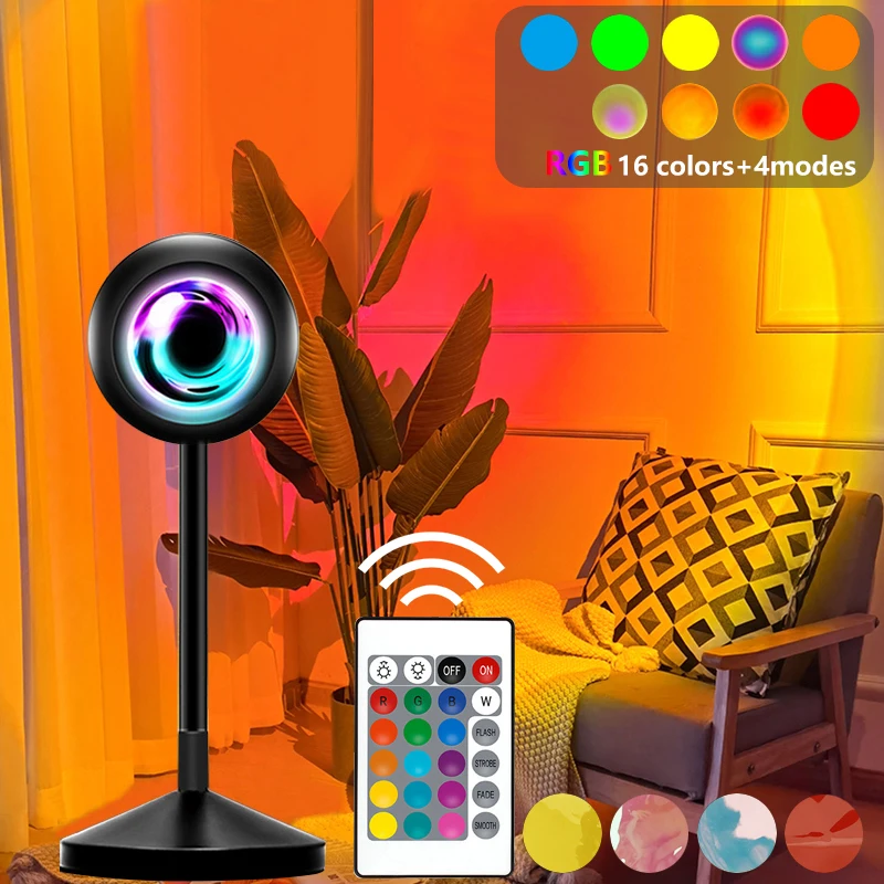 Проекционная лампа С закатом Радужный ночник проектор с светодиодная настольная