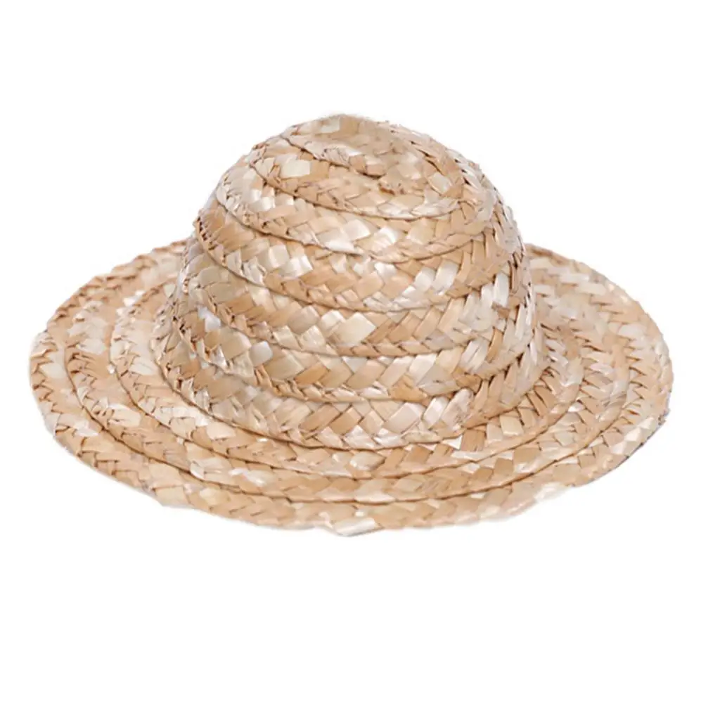 

Summer Handmade Round Straw Hat Accessories for 1/3 Dolls Dress Up Costume