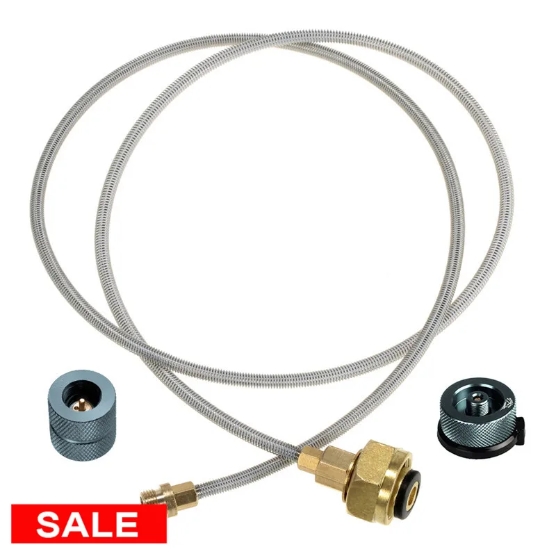 Outdoor Camping Stove Adapter Propane Refill Adapter for Gas Stove Burner LPG Flat Cylinder Coupler Gas Conversion Head Set