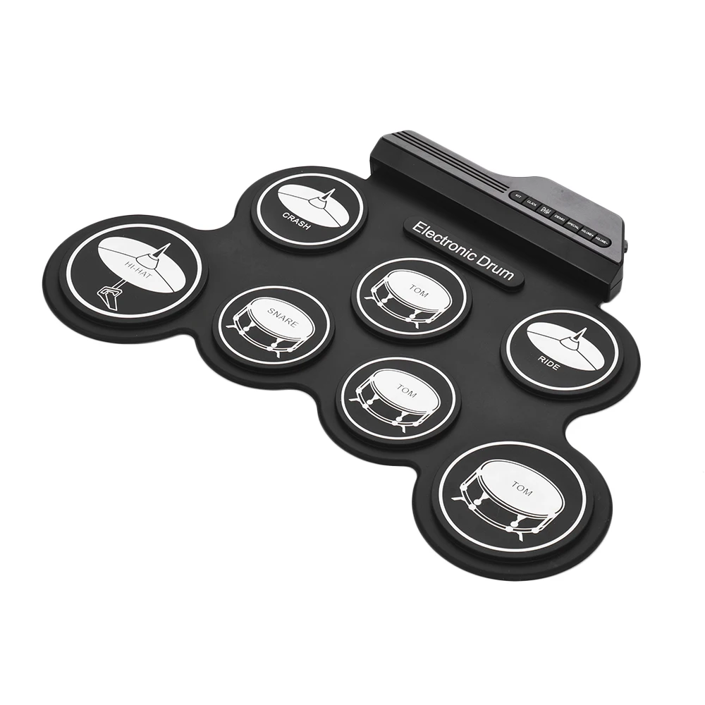 Компактный USB складной силиконовый барабан набор цифровой электронный 7