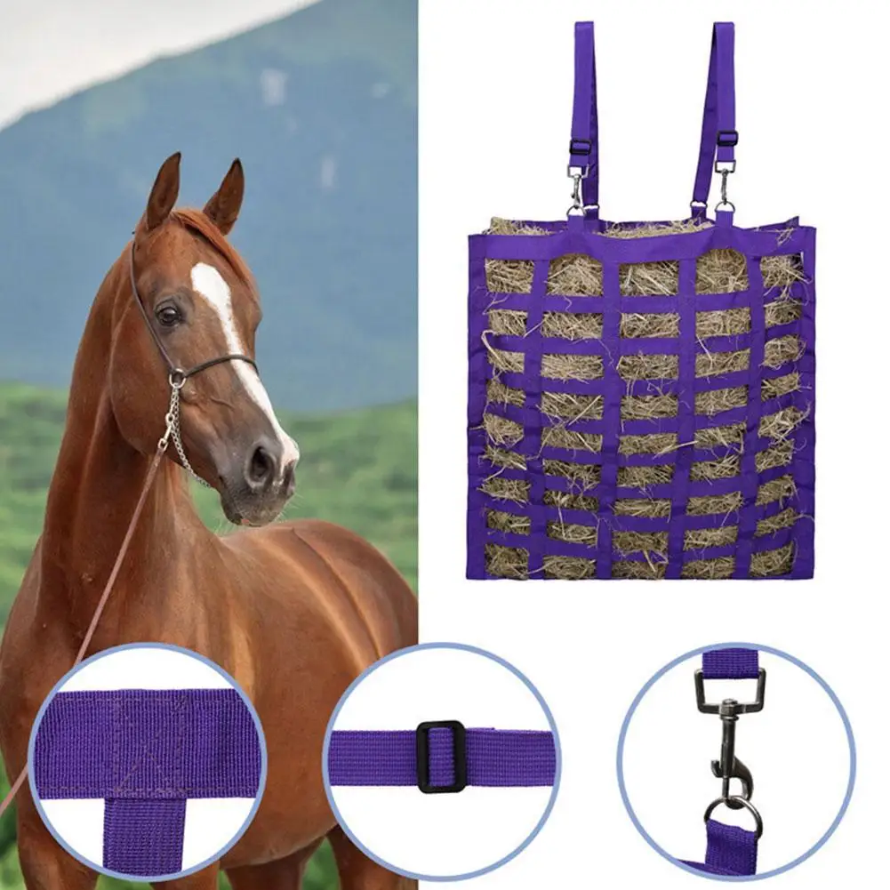 

Horse Hay Bag Four-sided Multi-lattice Farm Animal Hay Bag Feeding Carry Bale Storage Bag Convenient Y2A4