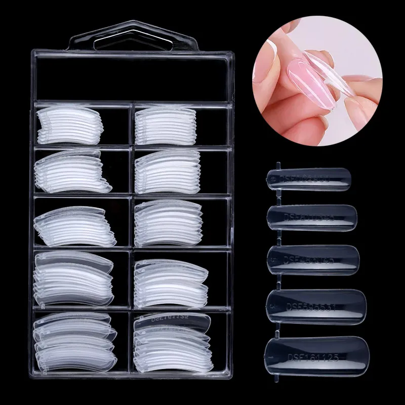 Dual Forms Tips Quick Building Gel Mold Nail System Full Cover Tips Nail Extension Forms For Manicures Tools Set