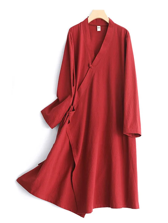 

New autumn big size Chinese retro cheongsam style original design long section Hanfu cloak trench for women