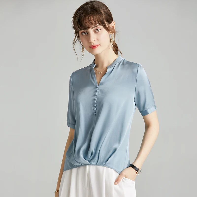 Женские модельные рубашки из чистого шелка 100% привлекательный модный пуловер с