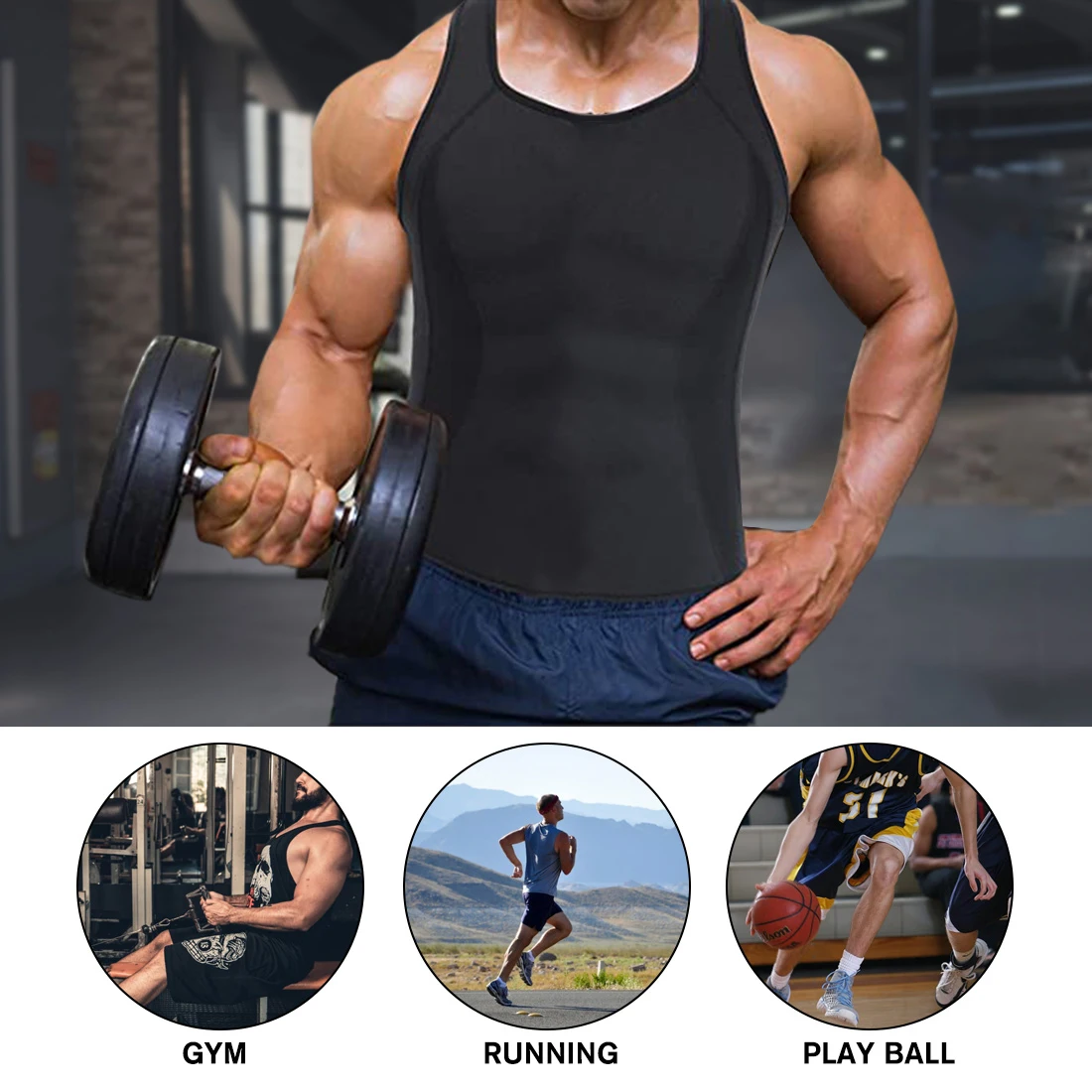 Новый мужской формирователь тела сауна пот жилет Мужчины уменьшая Shaperwear
