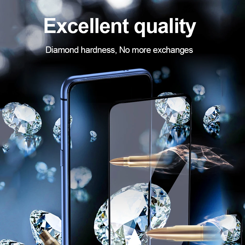 Алмазное закаленное стекло для телефона 7 8T 8 9 Pro Max Mi 9T K20 K30 Защита экрана защитное