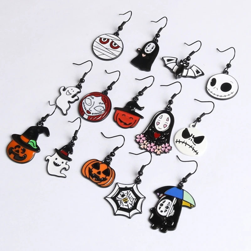 Женские серьги в виде паука тыква фонарь Волшебная Шляпа забавная серьга