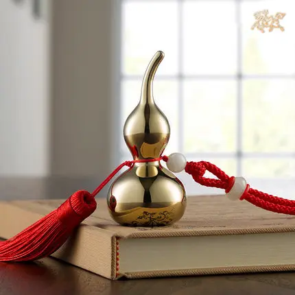 

Медная подвеска на удачу, медная тыква, подвеска, домашние аксессуары, подвеска для автомобиля в подарок, полностью латунная позолоченная PVD