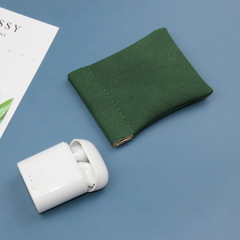 Кошелек для наушников и монет модный однотонный из искусственной кожи женщин