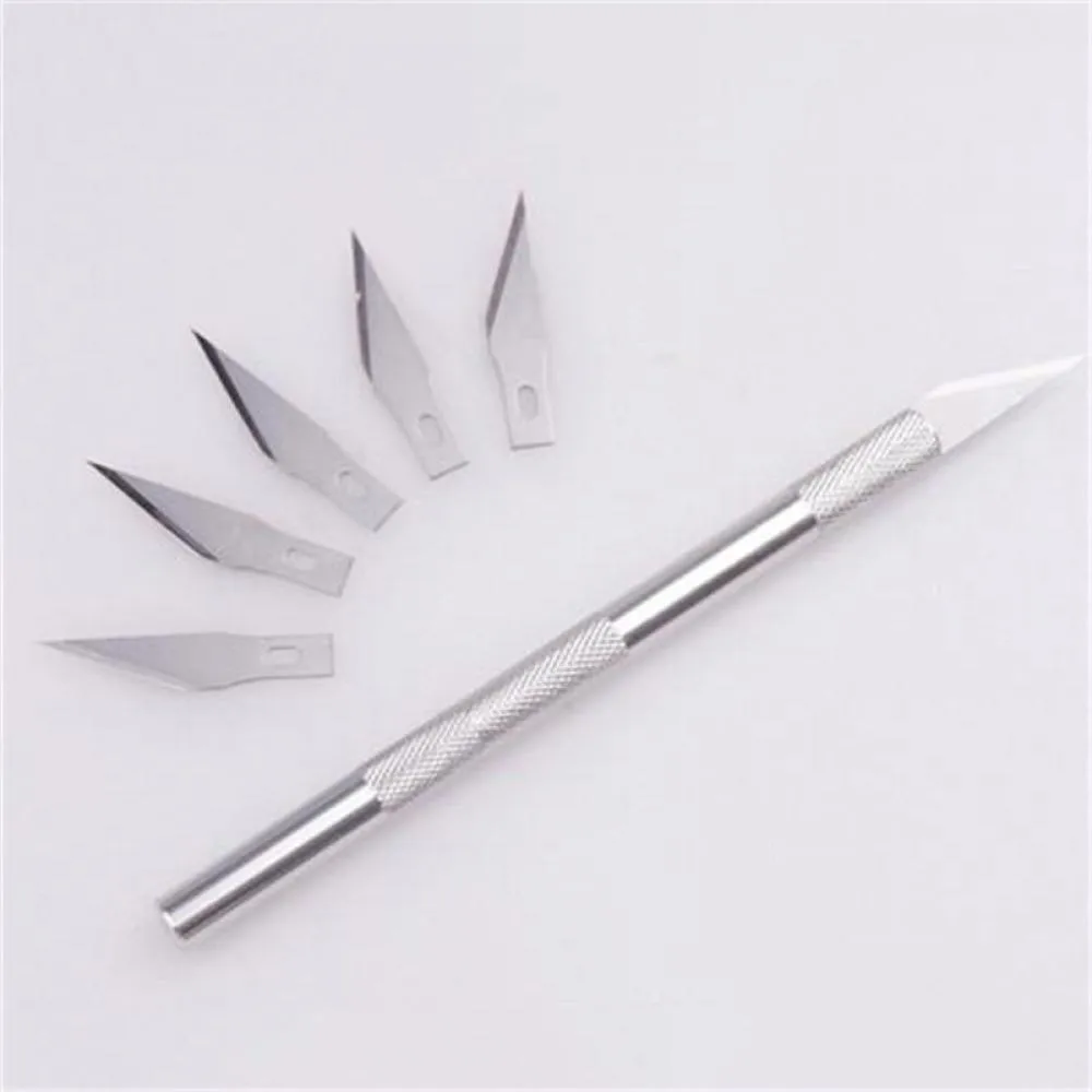 Non-Slip Metal Wood Carving Tools Fruit Food Craft Sculpture Engraving Utility Knife With 6 Blades For Stationery Art Supplies | Канцтовары