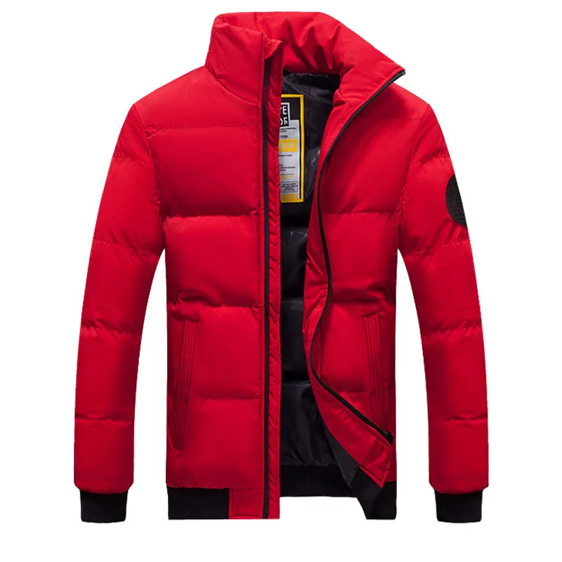 New Style Of Padded Jacket Autumn And Winter Korean Thick Down Padded Jacket Short Men's Collarless Jacket Tide