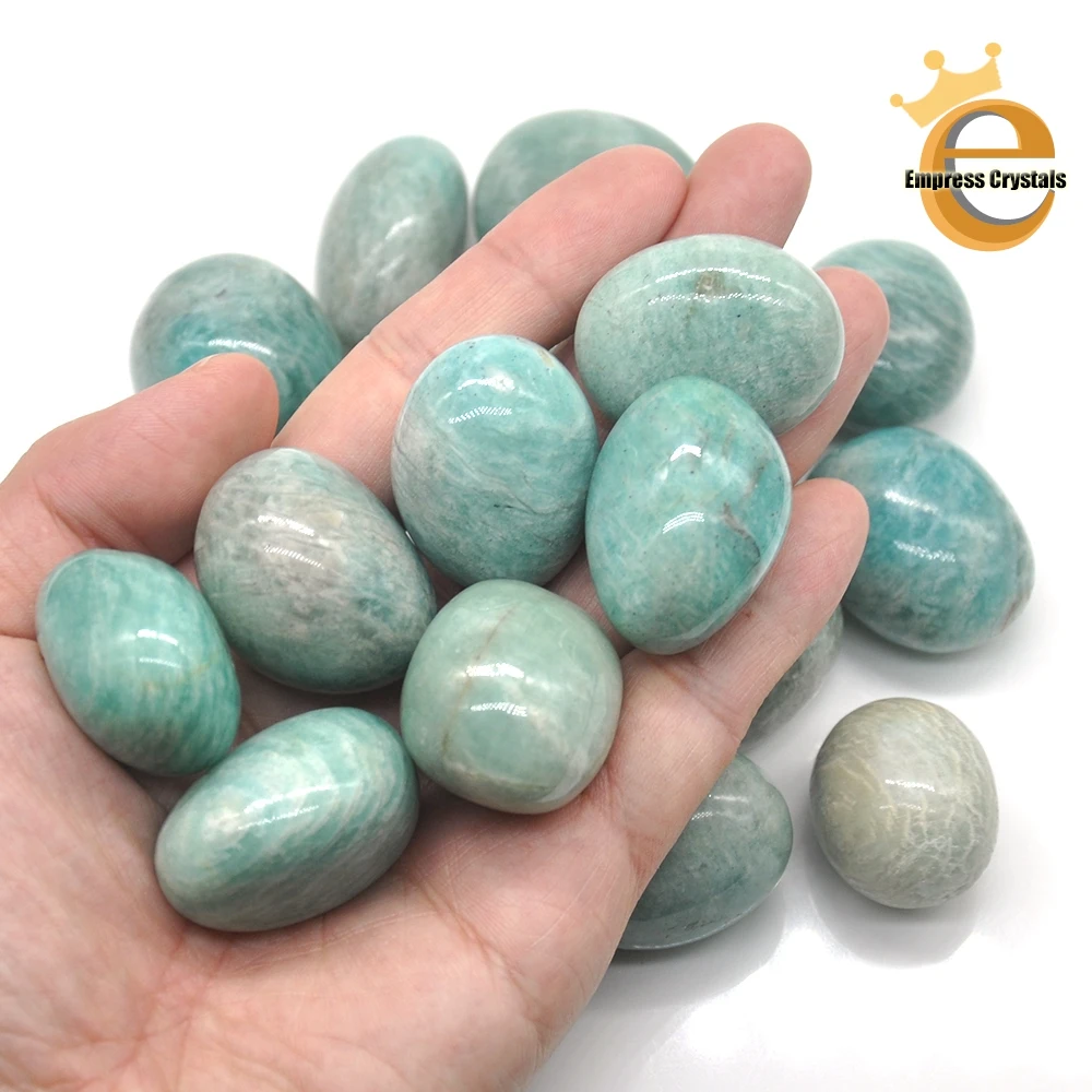 

Natural Round Amazonite Crystal Tumbled Bulk Healing Mineral Specime Gemstones Gem Raw Aquarium Decoration Gift