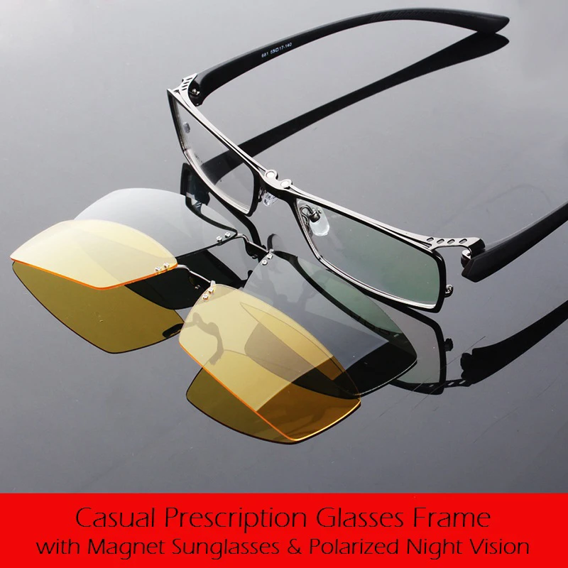 

Men's Eyeglasses Driving and Fishing Myopia Frame Top Quality Day and Night Polarized Sunglasses Prescription Glasses Frames