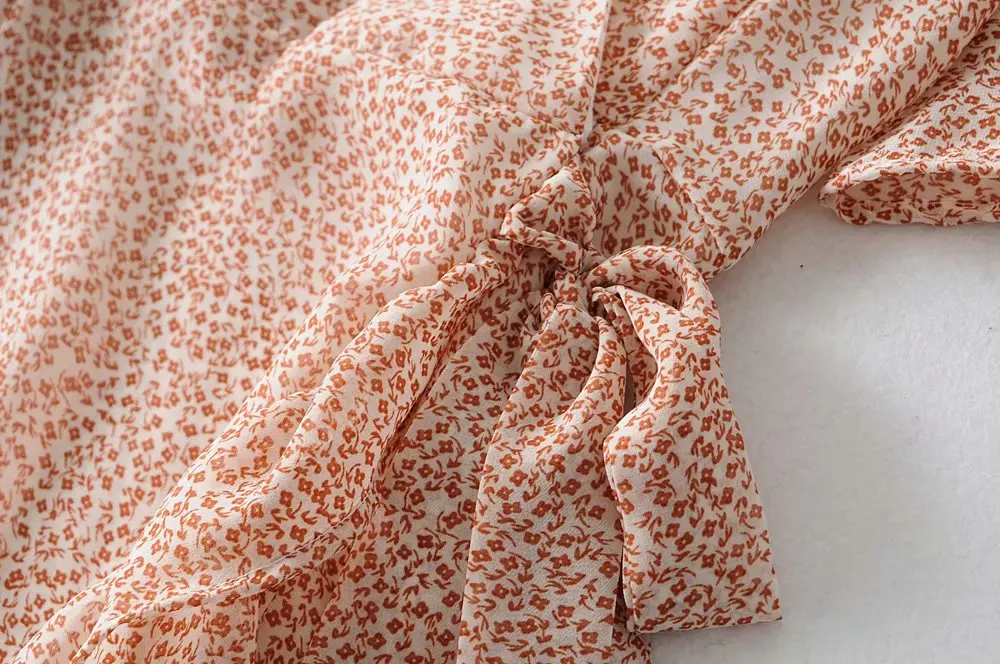 Bazaleas праздничное Оранжевое Женское платье с цветочным принтом модное женское