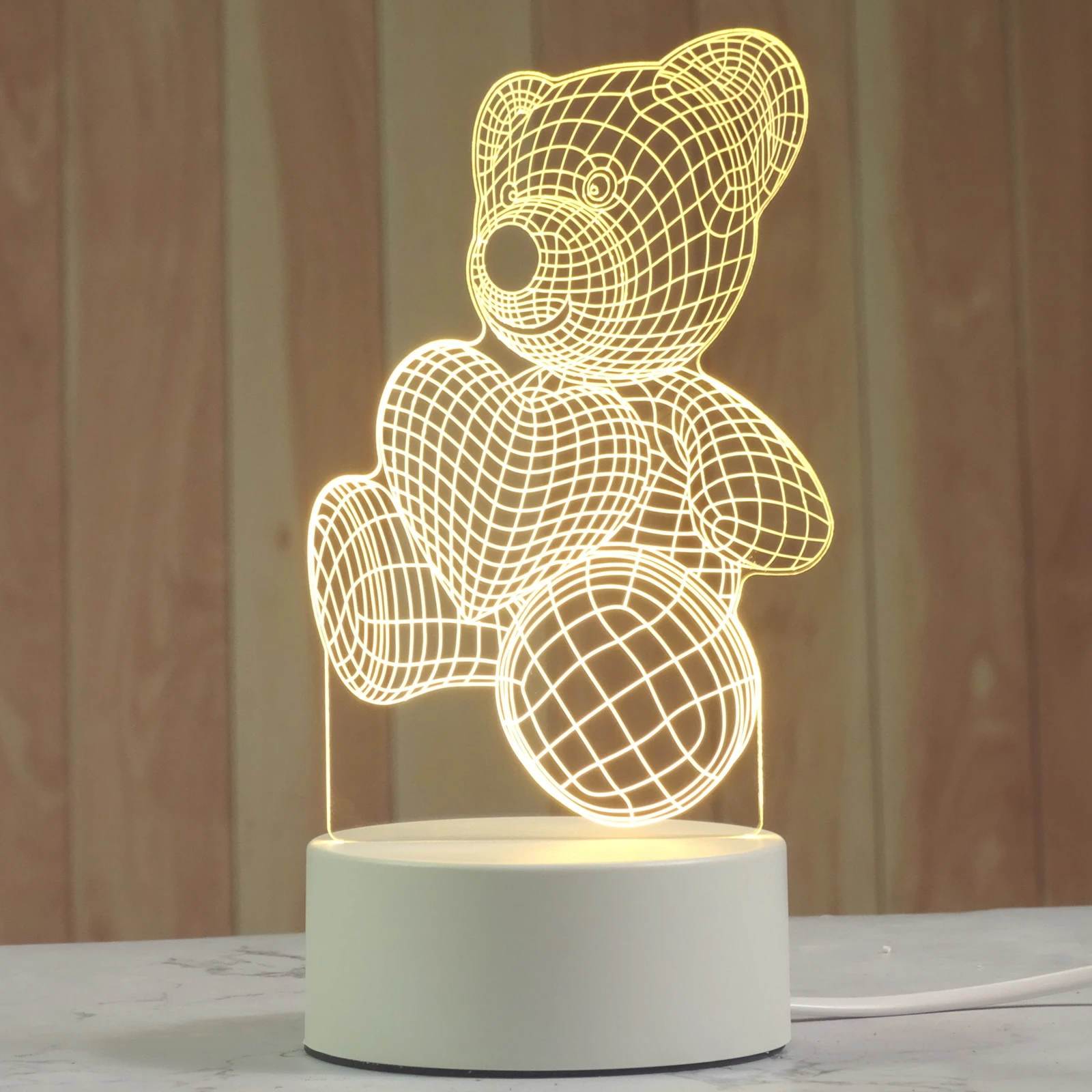 

Модный настольный 3D светодиодный ночник с USB, креативный романтический светильник для спальни, подарок