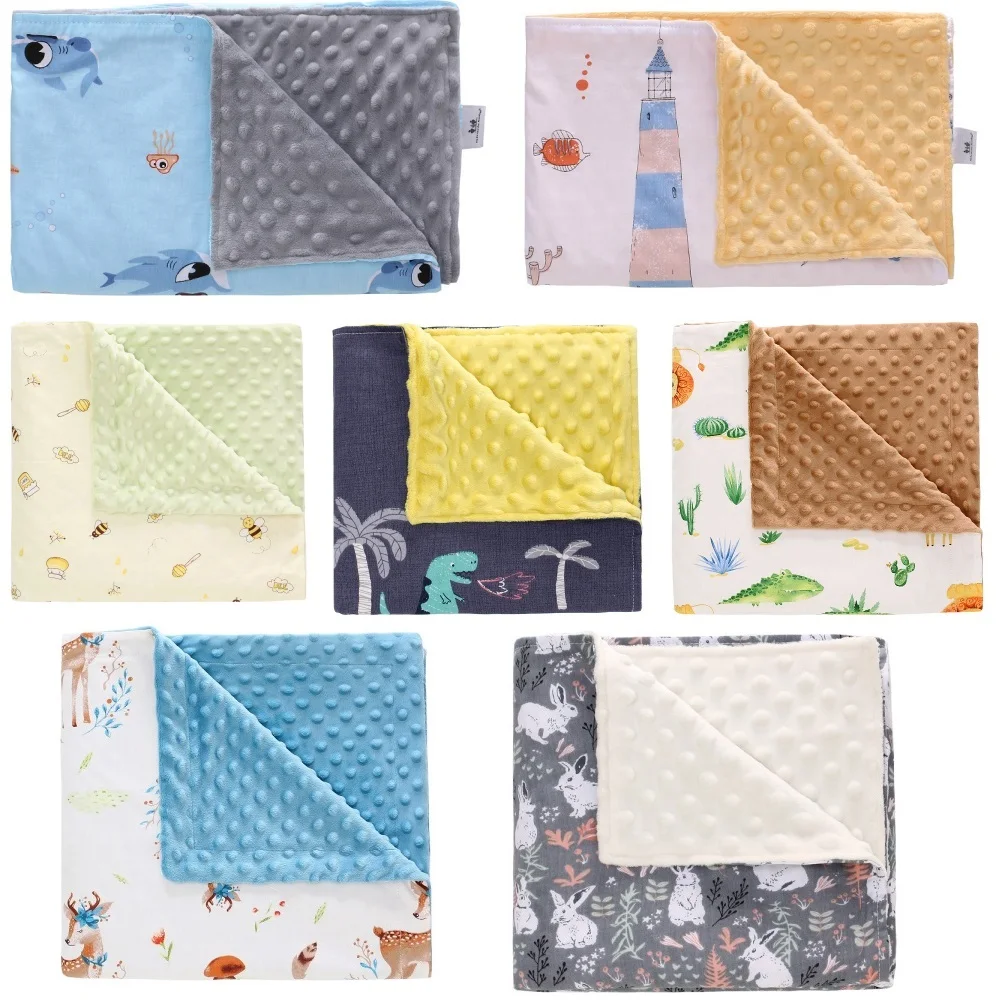 78*95cm Baby Blanket 2 Layer Cotton Fleece Bedding Quilt Newborn Stroller Pram Cover Rabbit Rattle Shower Gift | Мать и ребенок