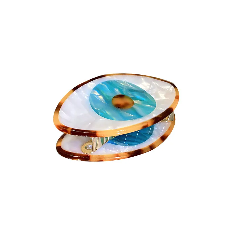

LOVOACC Stylish Blue Evil Eye Hair Claws Statement Geometric Resin Hair Clips Korean Fashion Shark Clips Hair Accessories 2021