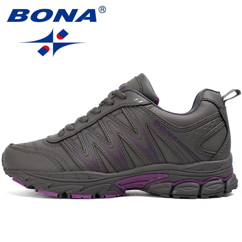 Violet Dark Grey BONA/Новинка; популярный стиль; Zapatos de mujer; женская прогулочная обувь; спортивная обувь; Уличная обувь для бега; спортивная обувь; удобные кроссовки для женщин - Цвет: Violet Dark Grey