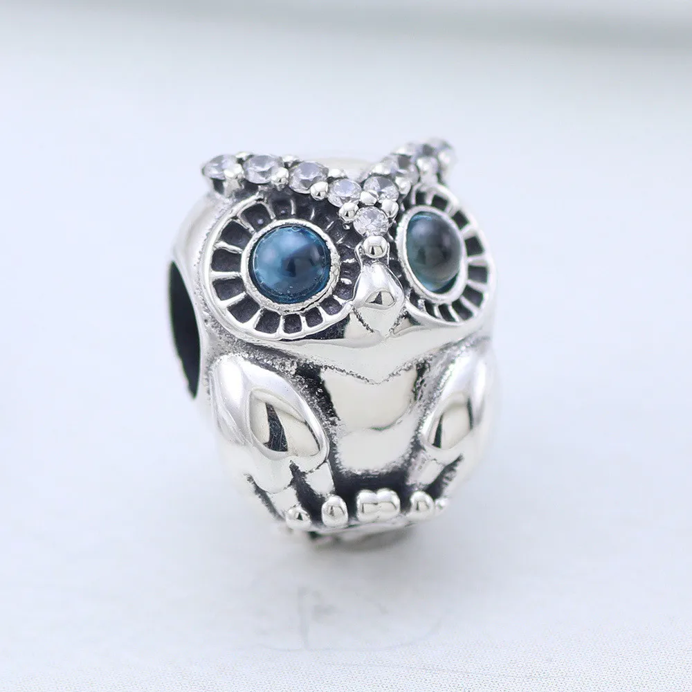 CodeMonkey настоящий 925 стелринг серебряная сова бусины талисманы подходят к