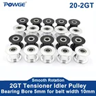 POWGE 2M 2GT 20-зубчатый синхронизированный фотоэлемент 5 мм черный с подшипником для GT2 2GT открытый ремень ширина 10 мм 20 зубьев 20т колесо