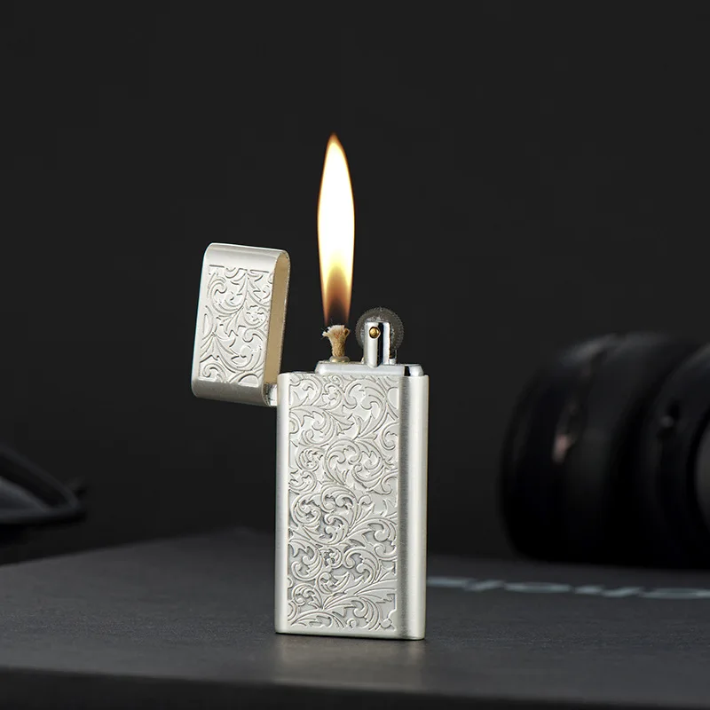 

Retro Mini Lighter Metal Kerosene Lighter Windproof Cigarette Lighters Flints Cigar Smoking Accessories Gadgets for Men