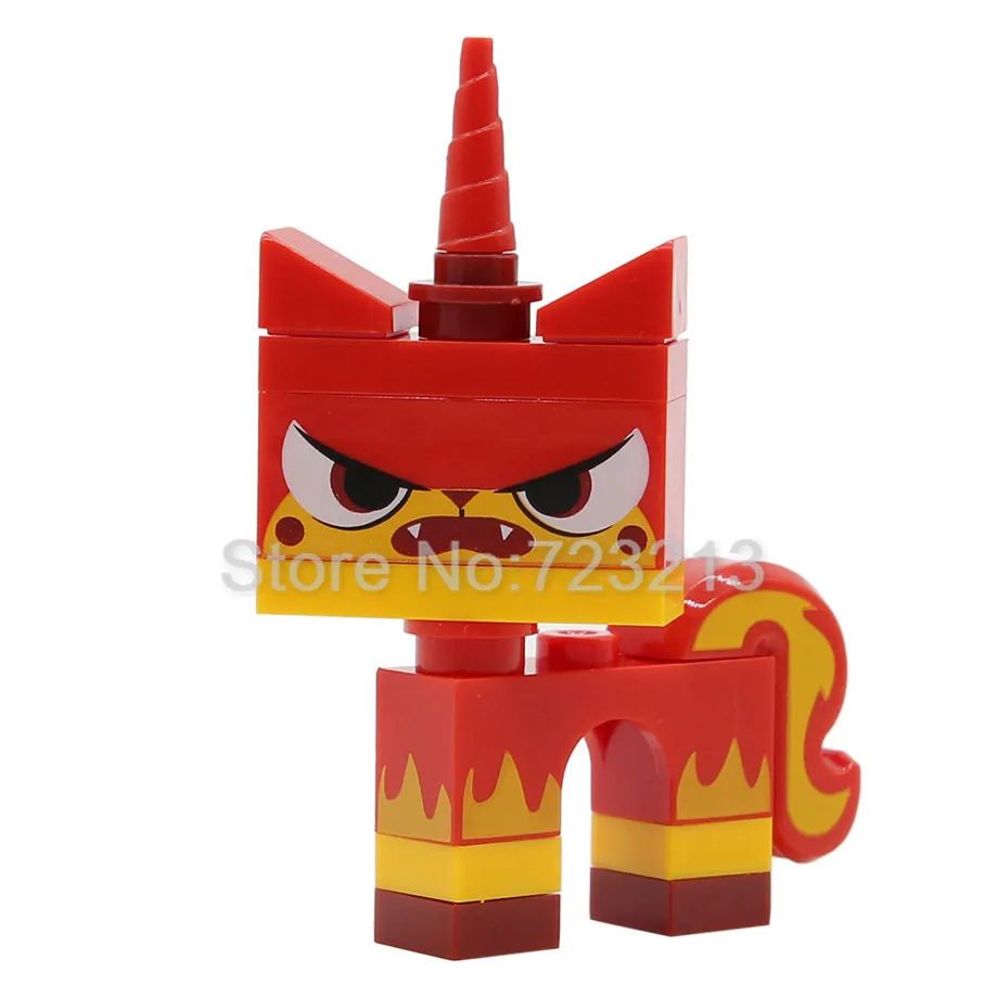 Мультяшная милая фигурка кошки Unikitty Queasy Biznis злый Китти Астро строительные блоки