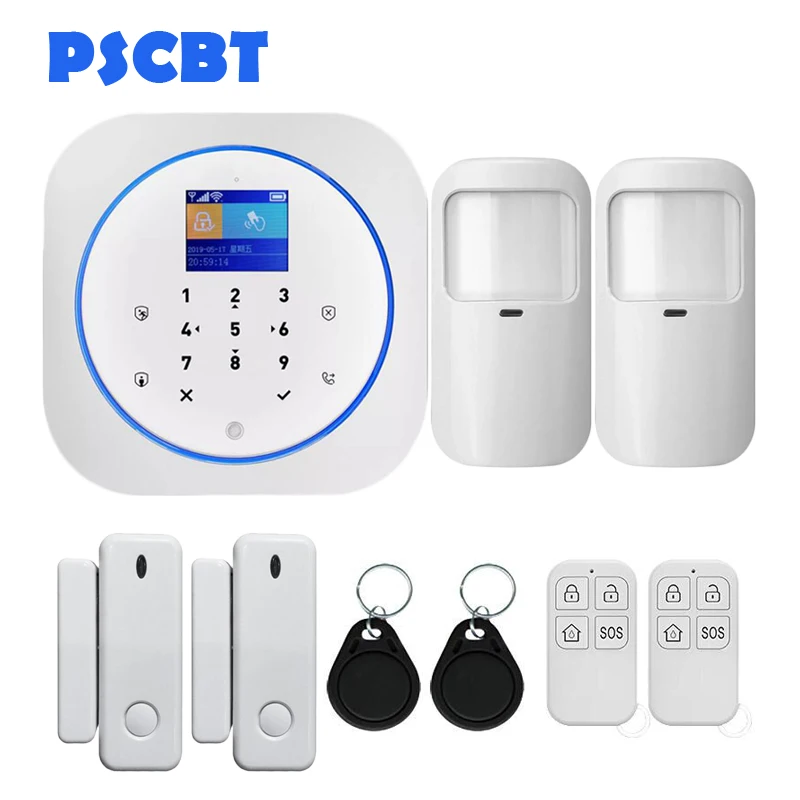 Kit 13 PS12 Tuya домашняя охранная Wi-Fi сигнализация GSM SIM карта телефон дозвон приложение дистанционное управление 11 видов языков вор охранная сигнализация - Color: Kit 13
